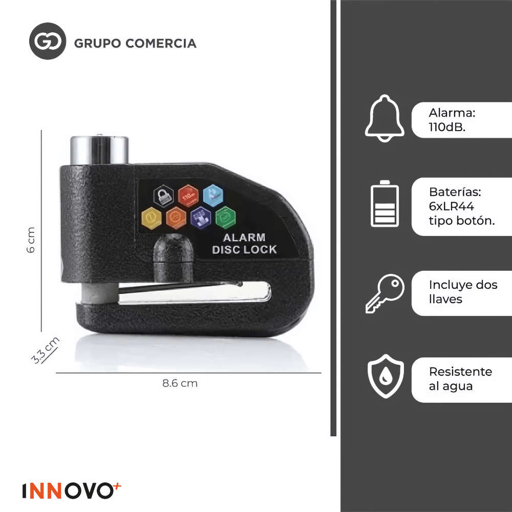 Combo Candado De Disco Con Alarma + Protección De Calzado Para Moto img #3