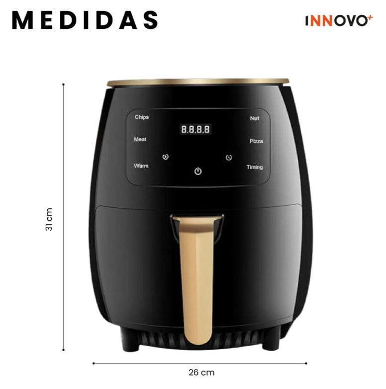 Freidora De Aire 6 Litros 1400w Digital Táctil Sin Aceite Multifunción img #3