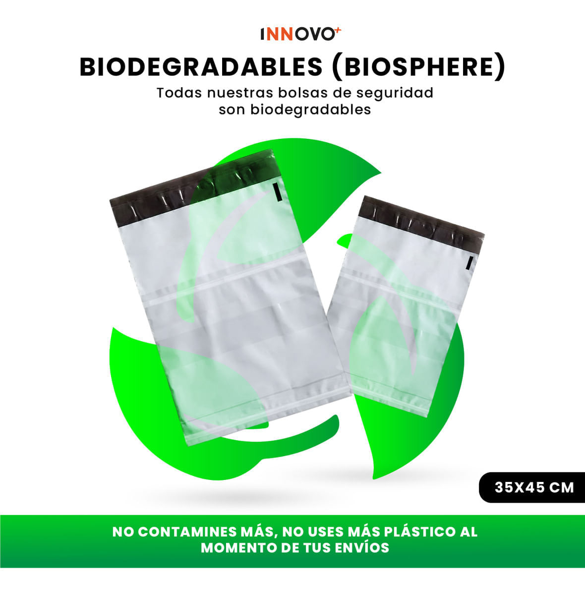 Bolsas De Seguridad Porta Guía Para Mensajería 45 X 35 Ecommerce Biodegradable img #2