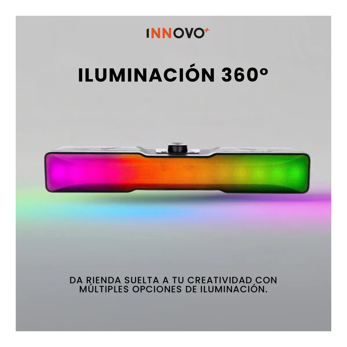 Barra De Sonido Parlante Kts-1968 Audio Hi-fi Inalámbrico Con Aura Rgb 360° Negro 110v Negro 110v img #5
