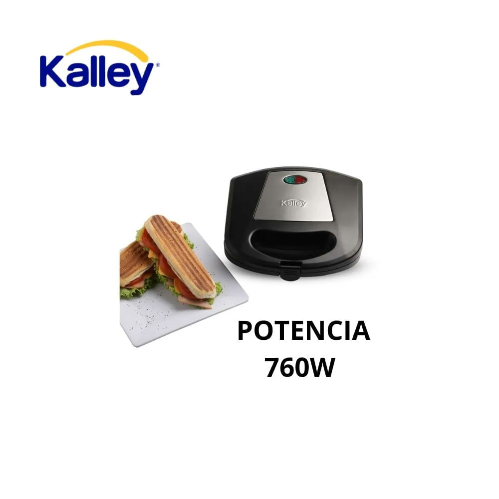Sanduchera Eléctrica Kalley 760W Antiadherente Parrilla Panini Grill img #1