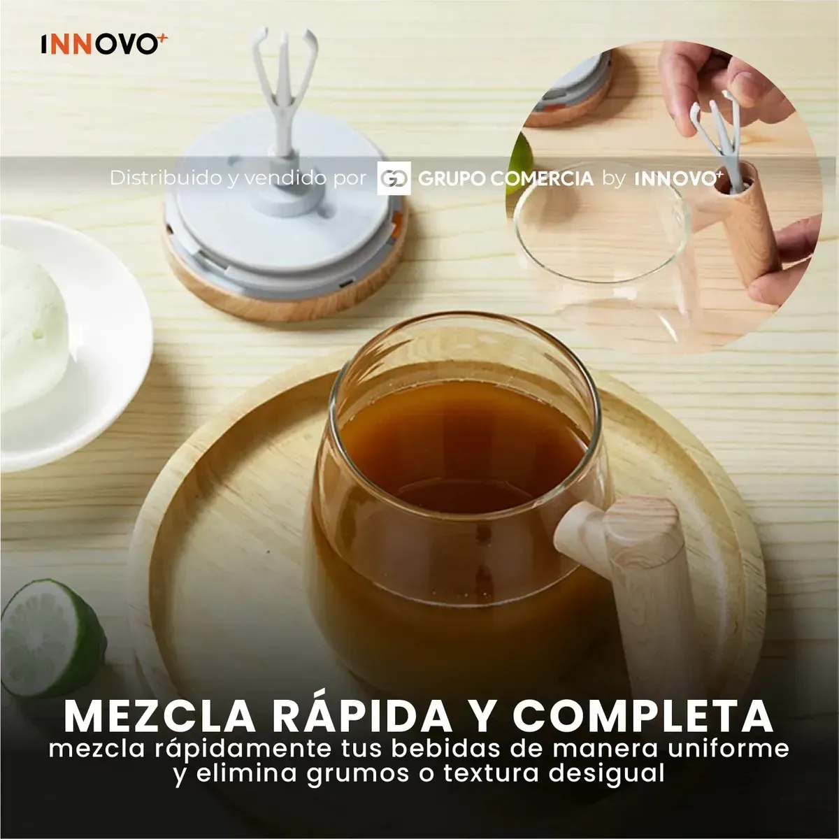 Taza Mezcladora Eléctrica Vaso Mug 400 Ml Batidor Magnético img #2