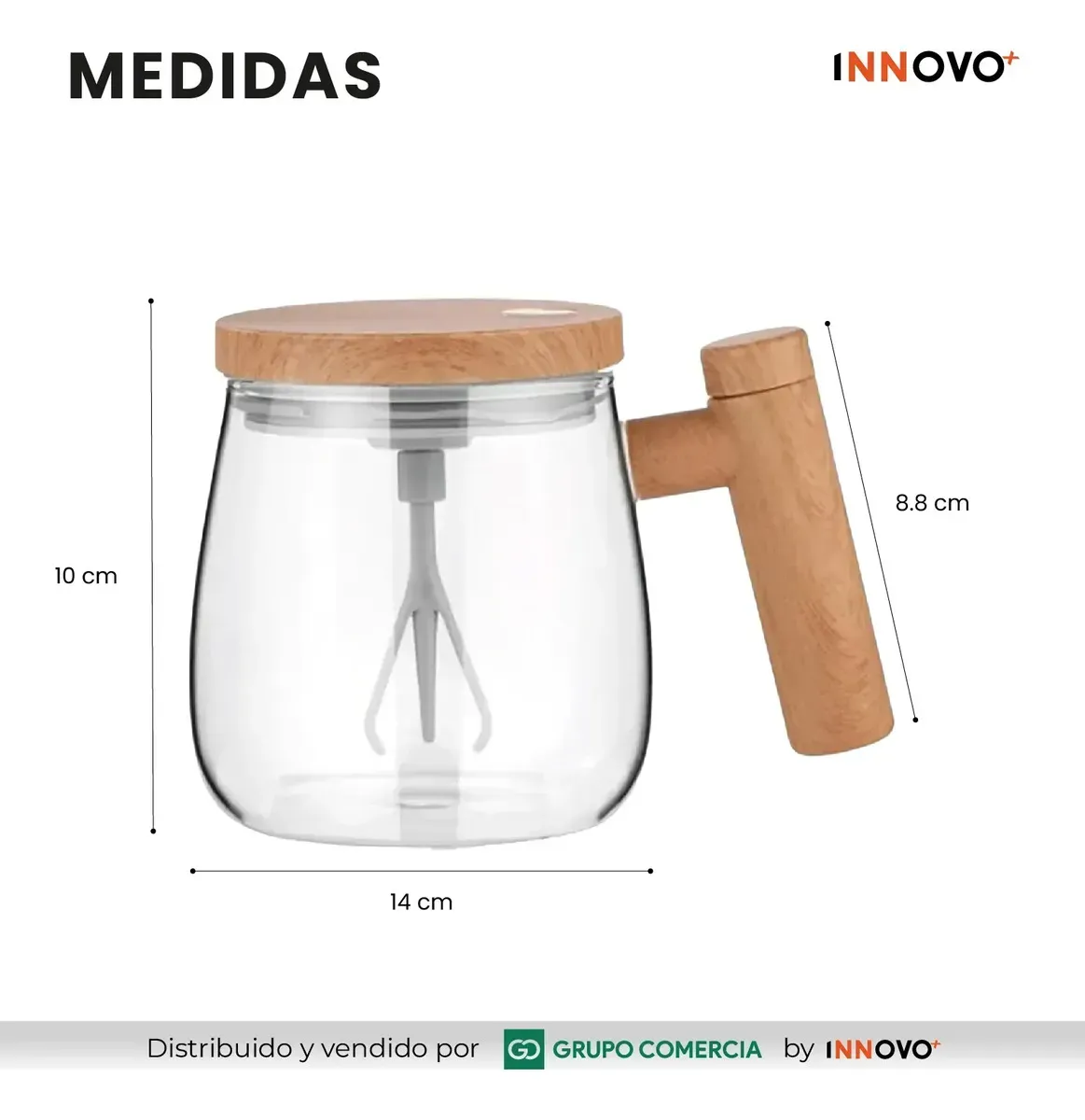Taza Mezcladora Eléctrica Vaso Mug 400 Ml Batidor Magnético img #4