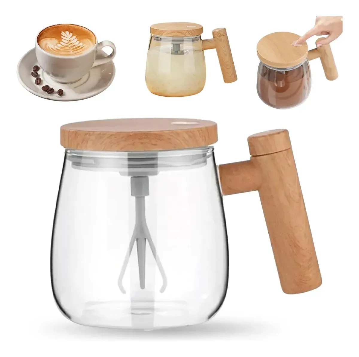Taza Mezcladora Eléctrica Vaso Mug 400 Ml Batidor Magnético img #1