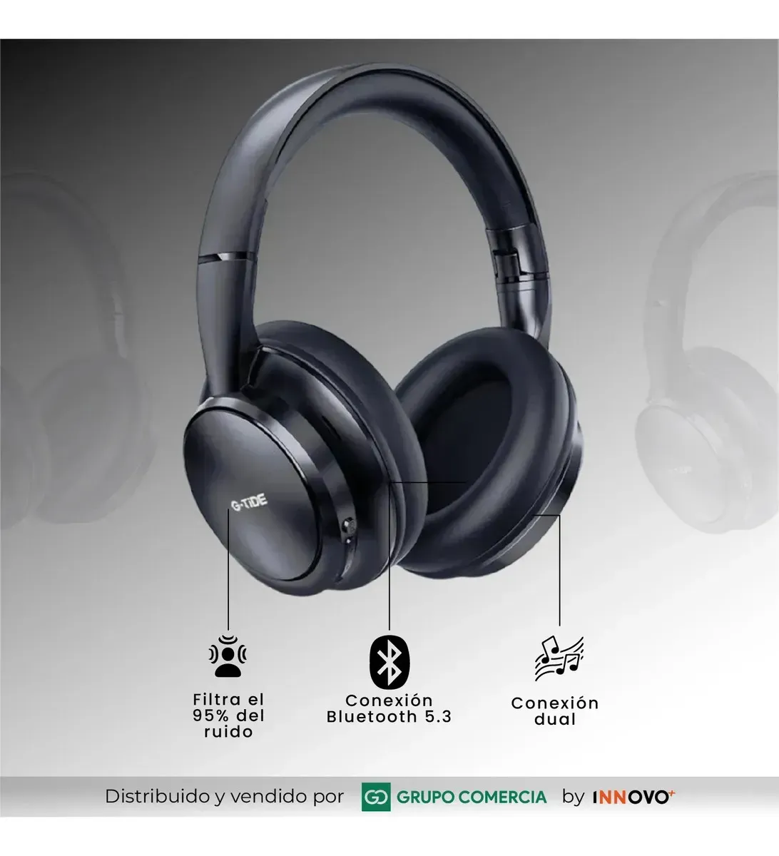Audífonos Bluetooth 5.3 G-tide C1 Lite Cancelación De Ruido 95% Negro img #2