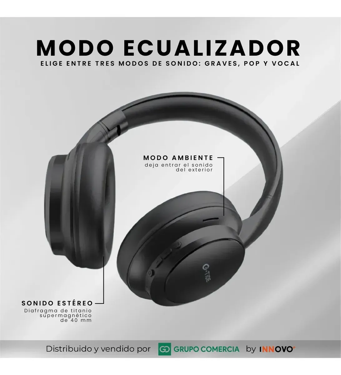 Audífonos Bluetooth 5.3 G-tide C1 Lite Cancelación De Ruido 95% Negro img #5
