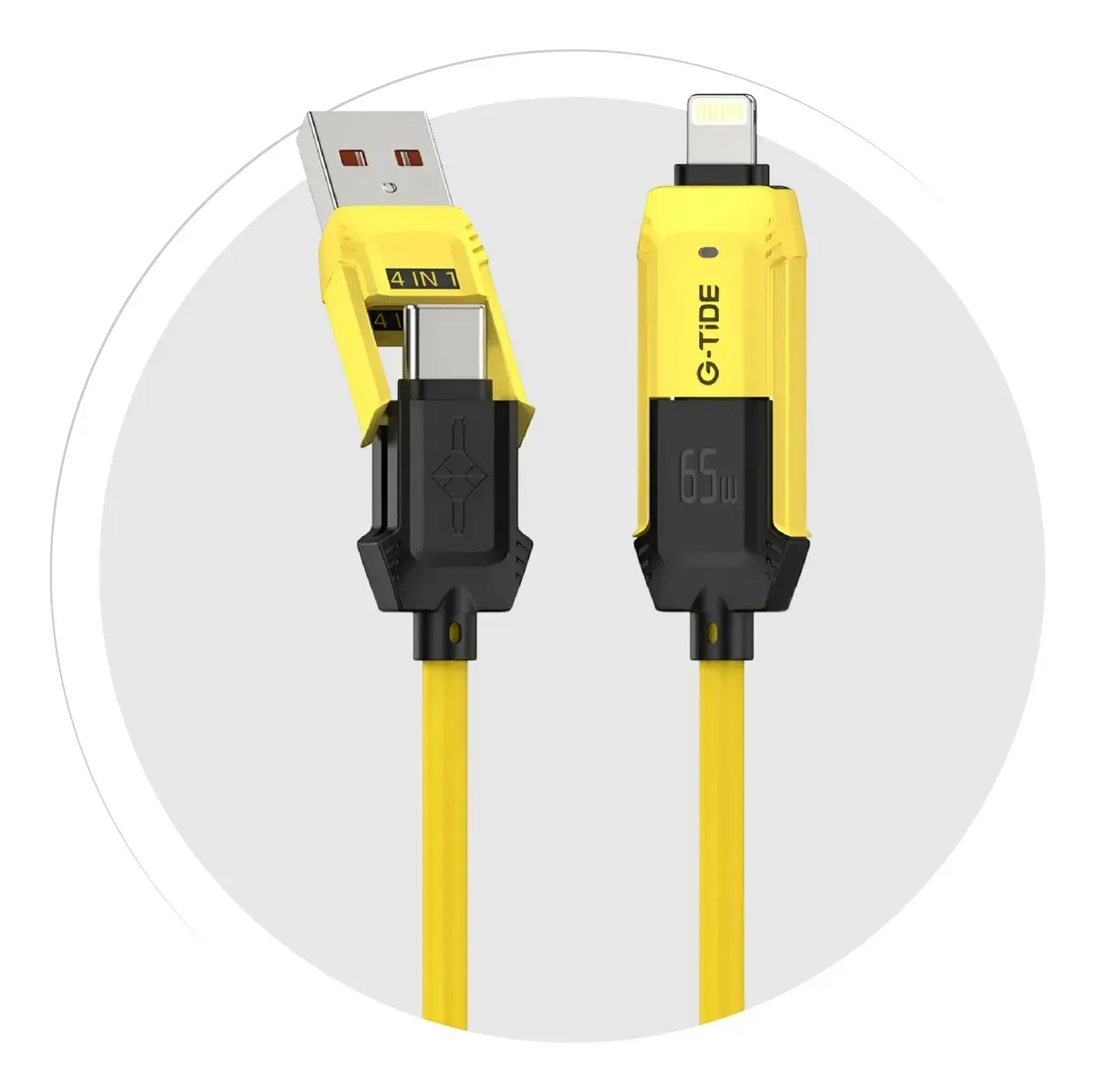Cable De Carga Universal 4 En 1 G-tide 65w Carga Rápida Usb-c Micro 1.5m img #4