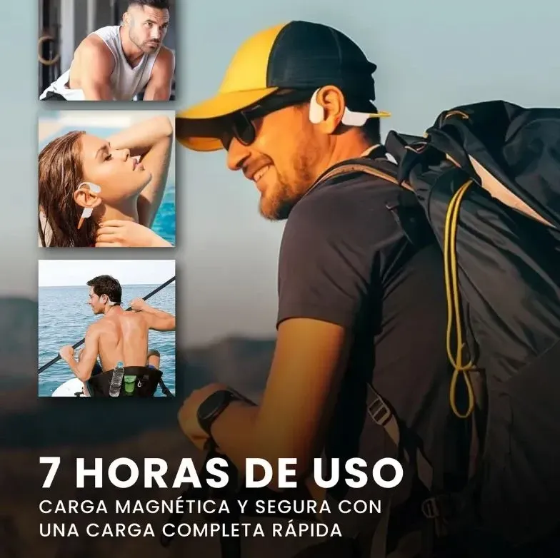 Audífonos Conducción Ósea Aurafit G7 Bluetooth 5.4 Deportivos Blanco Blanco img #6