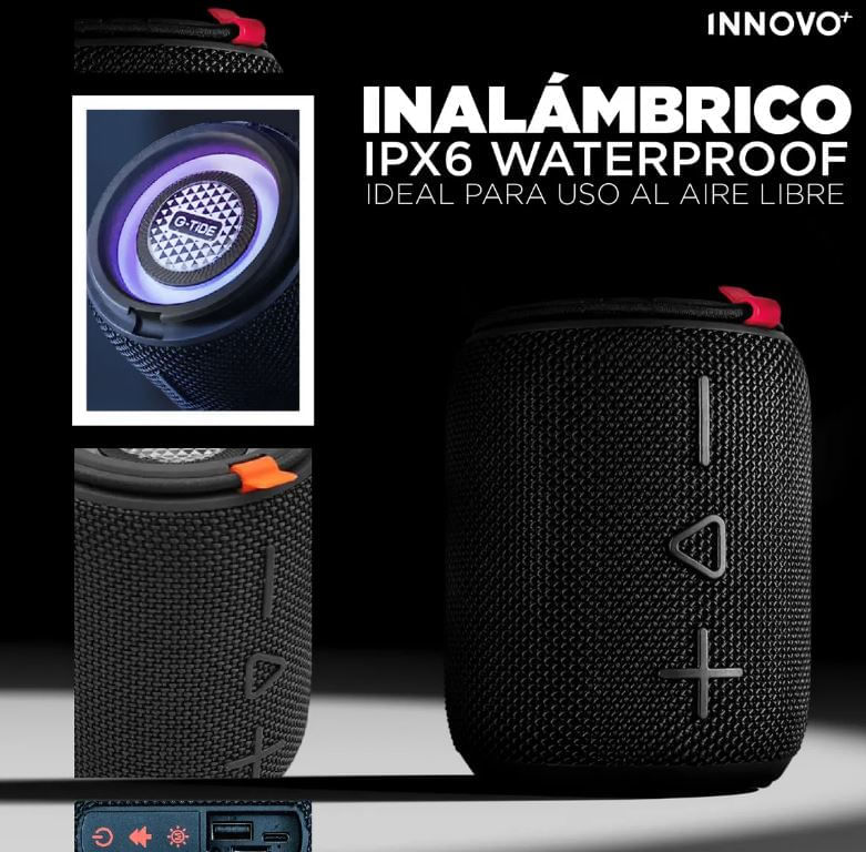 Parlante Bluetooth G-tide Sv30 10w Bass Ipx6 Tws Rgb 5h Batería img #4