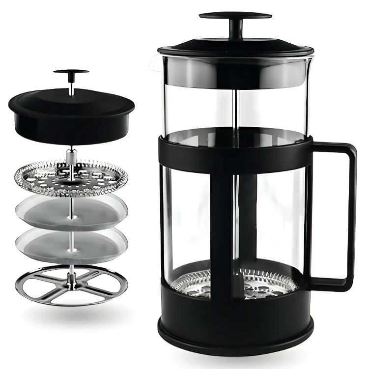 Prensa Francesa Cafetera De Vidrio Borosilicato 1000ml Con Filtro Fino img #1