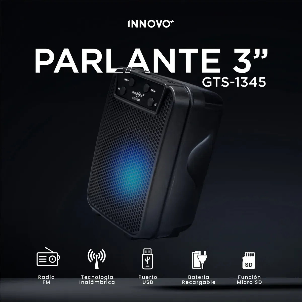Parlante Bluetooth Portátil 3 Gts-1345 Mini Bocina Recargable img #1