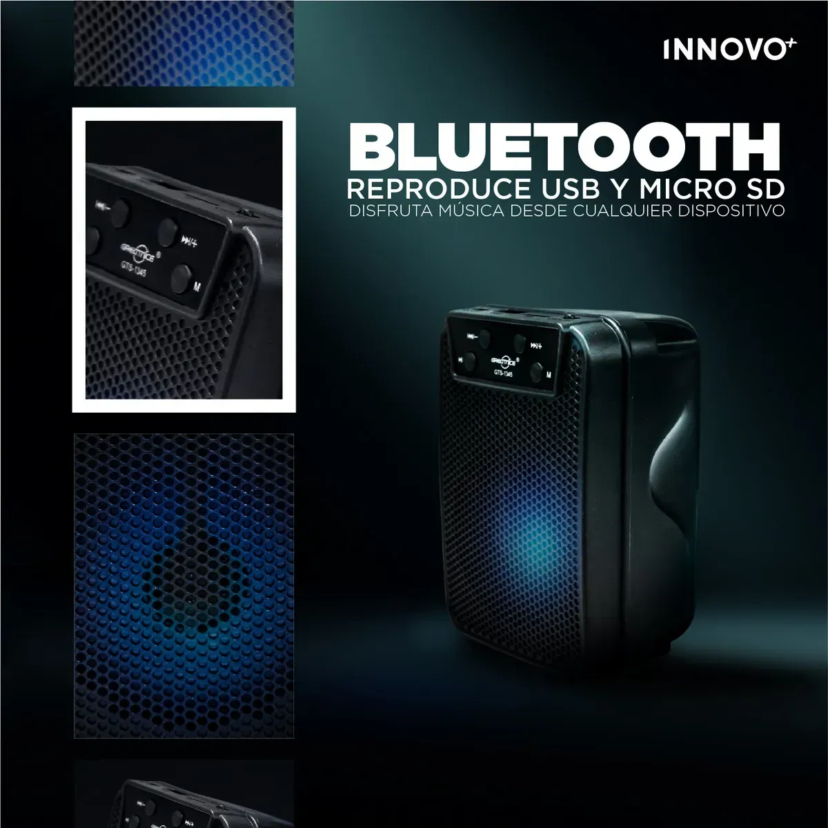 Parlante Bluetooth Portátil 3 Gts-1345 Mini Bocina Recargable img #4