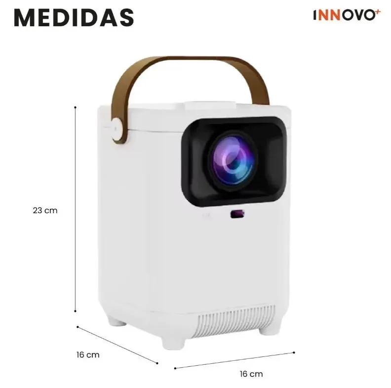 Proyector Portátil E350 4k Ultra Hd 350 Pantalla Android 13 Blanco img #2
