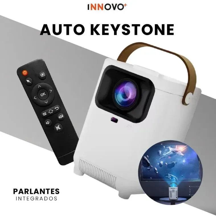 Proyector Portátil E350 4k Ultra Hd 350 Pantalla Android 13 Blanco img #3
