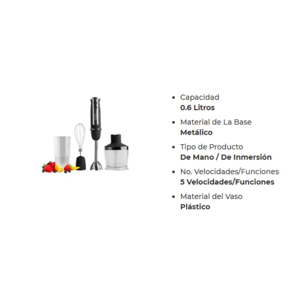 Batidora De Mano Kalley 500W – 5 Velocidades Picatodo img #2