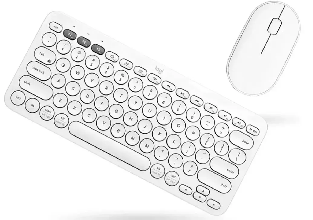 Teclado Bluetooth Inalámbrico Mouse Silent Multi Dispositivo Blanco Blanco img #1