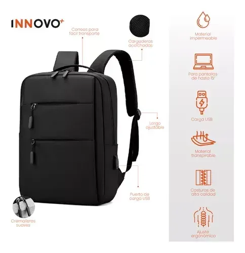 Maleta Morral Para Pc 4 Compartimientos Puerto Usb img #3