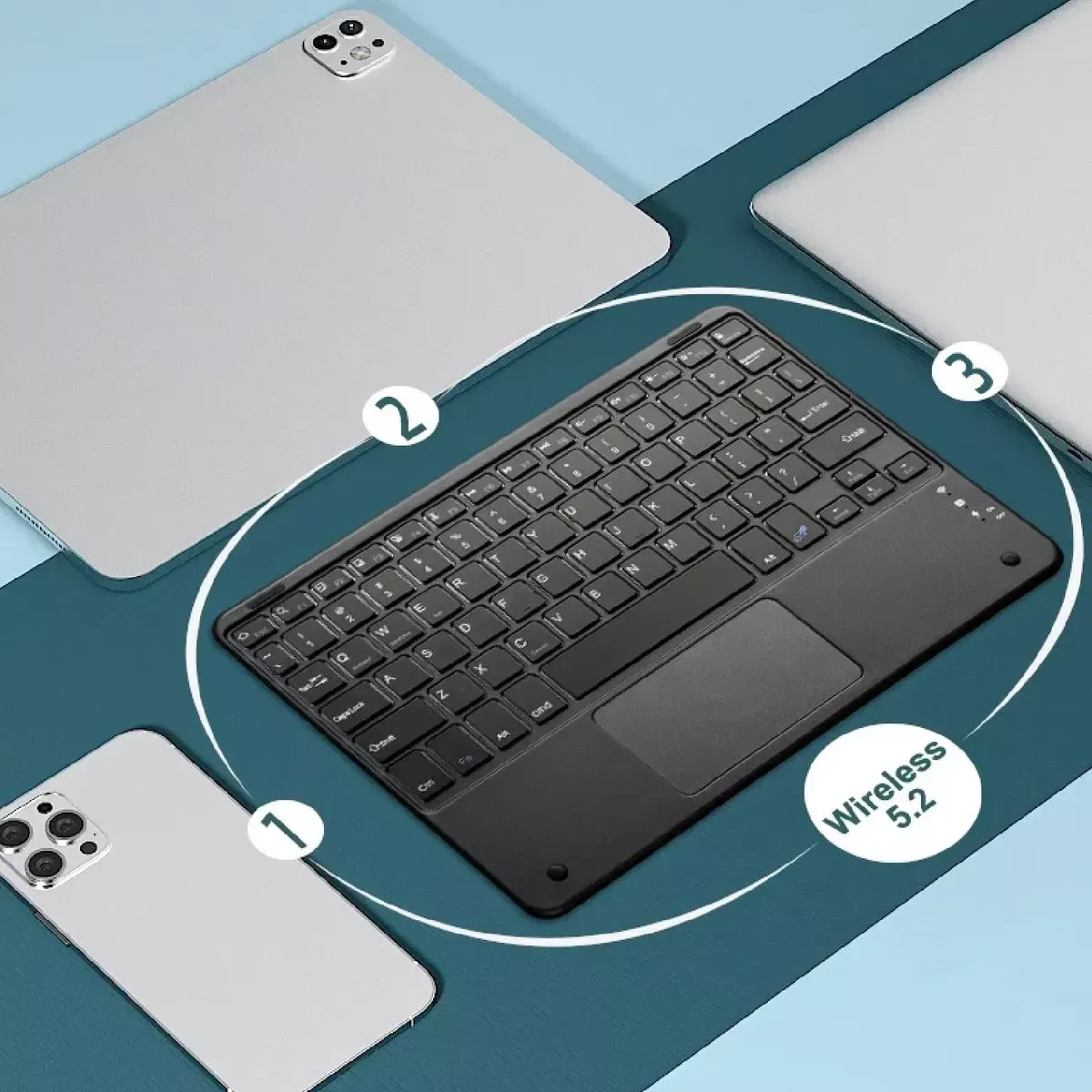 Teclado Pc Mac Tv Bluetooth Touchpad Black Tetra Pak Innovo img #4