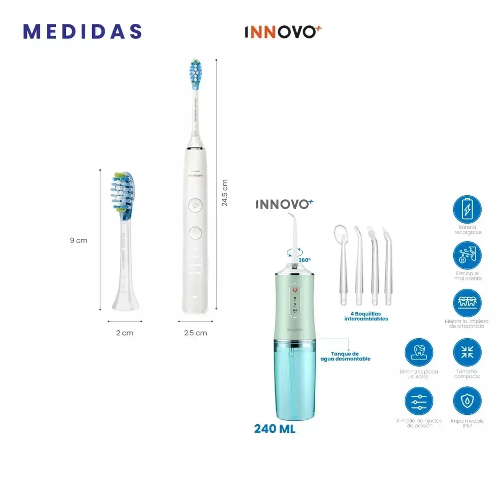 Cepillo Dental Electrónico Con Estuche Ultra Clean Con Irrigador Limpieza Profunda Philipls img #2