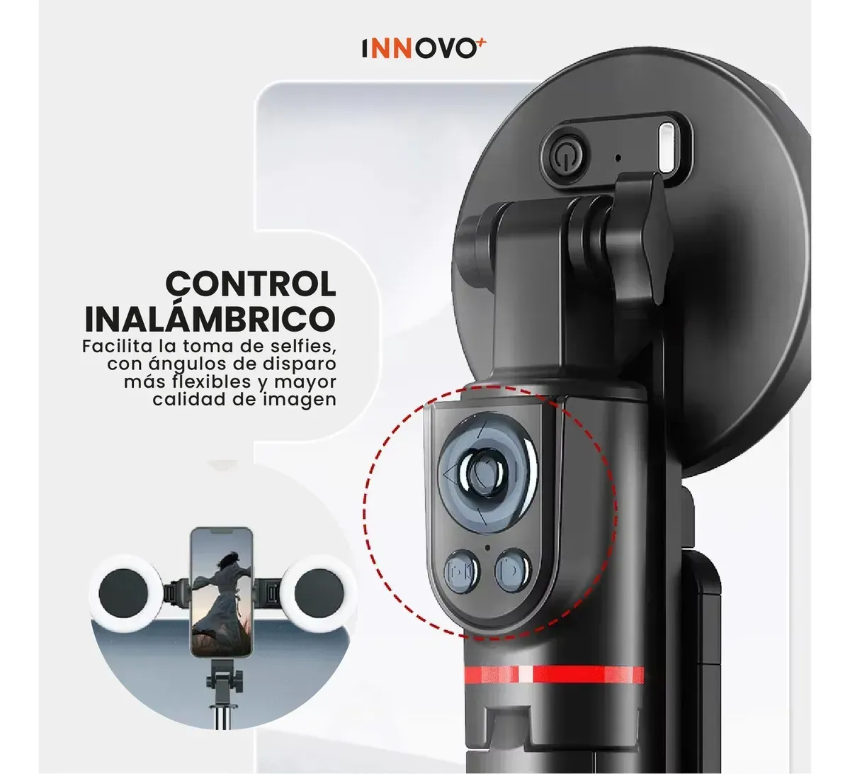 Trípode Profesional 1.80m Con Doble Aro De Luz Y Control Bluetooth - Edición Profesional img #9