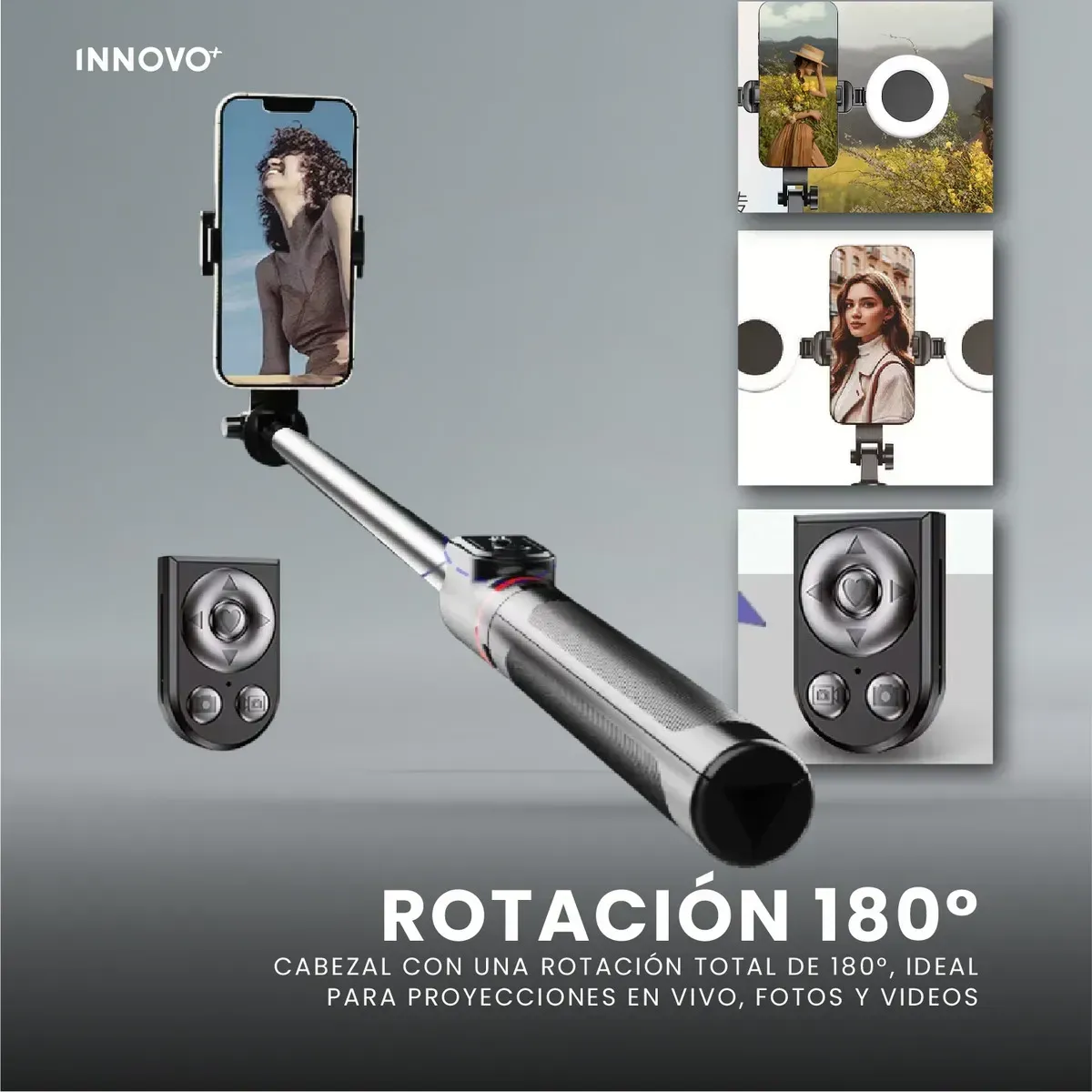 Trípode Profesional 1.80m Con Doble Aro De Luz Y Control Bluetooth - Edición Profesional img #7