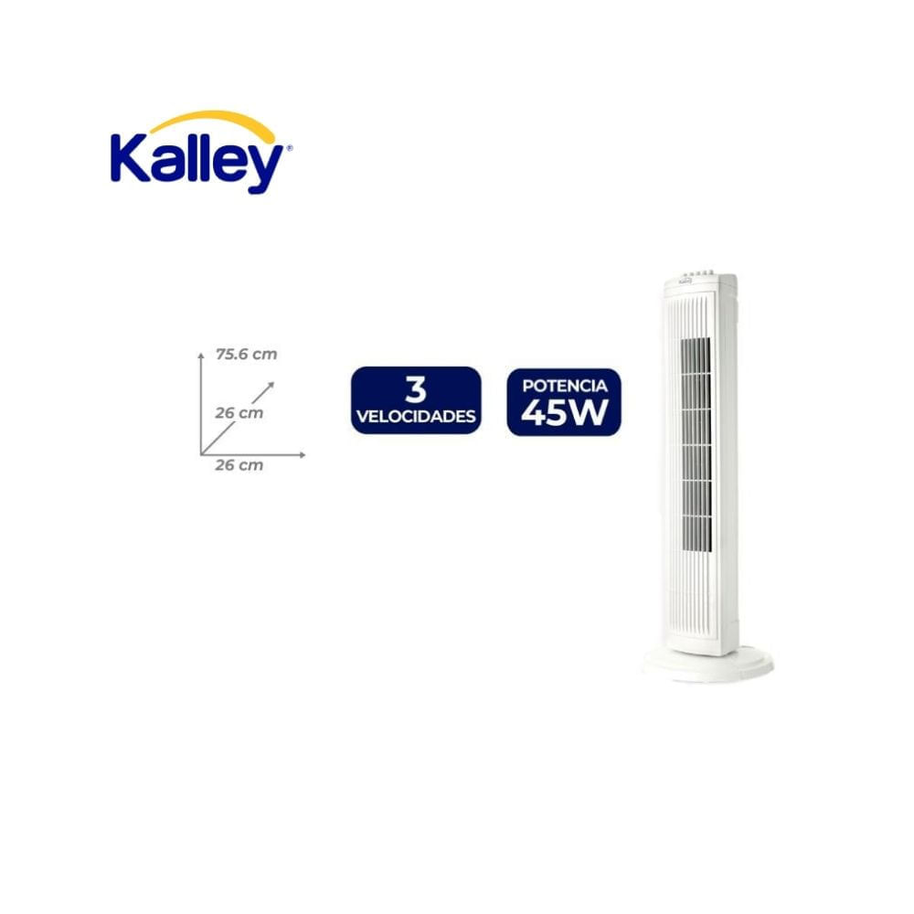 Ventilador Torre Kalley 45W 3 Velocidades Silenciosa Ahorro Energético img #1
