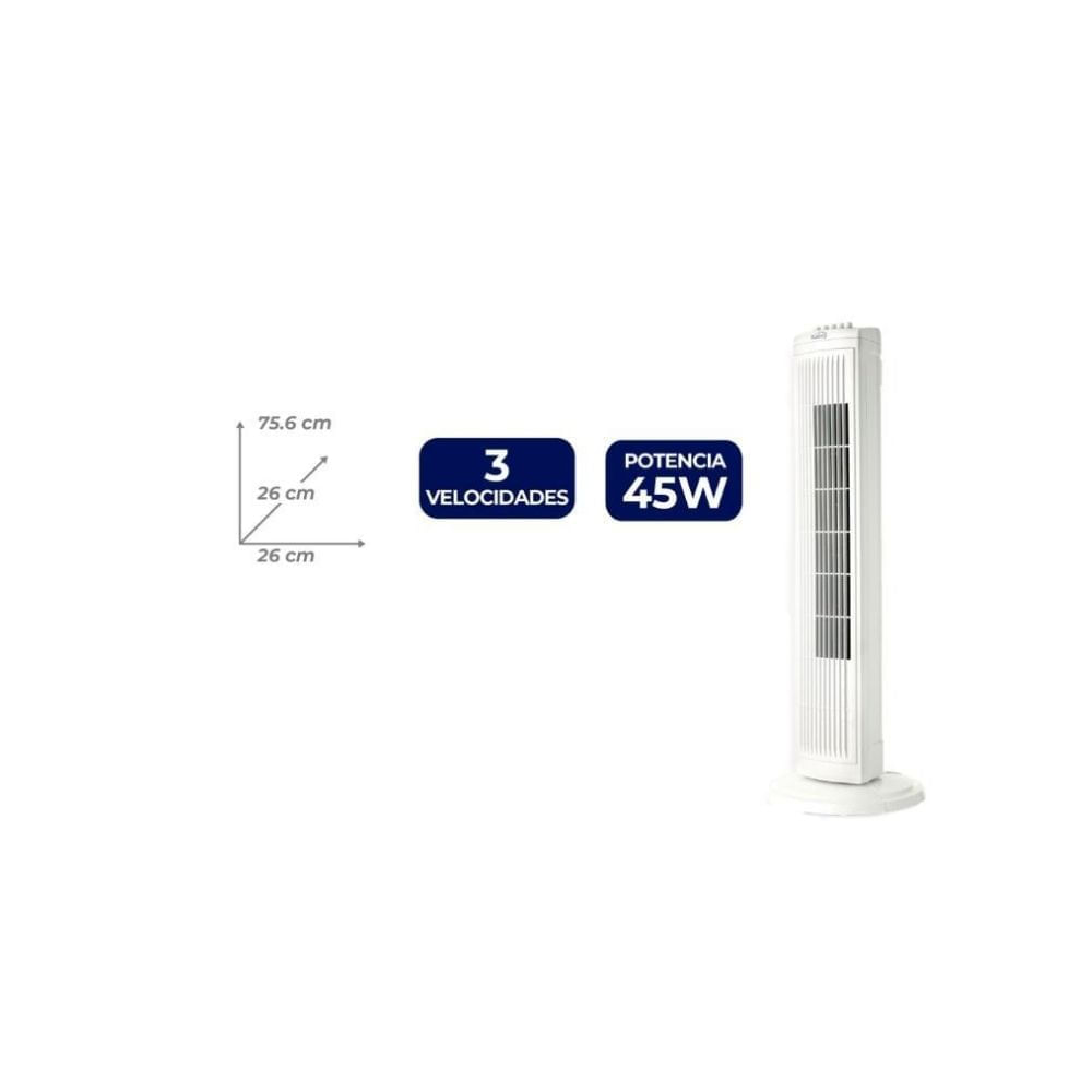 Ventilador Torre Kalley 45W 3 Velocidades Silenciosa Ahorro Energético img #2