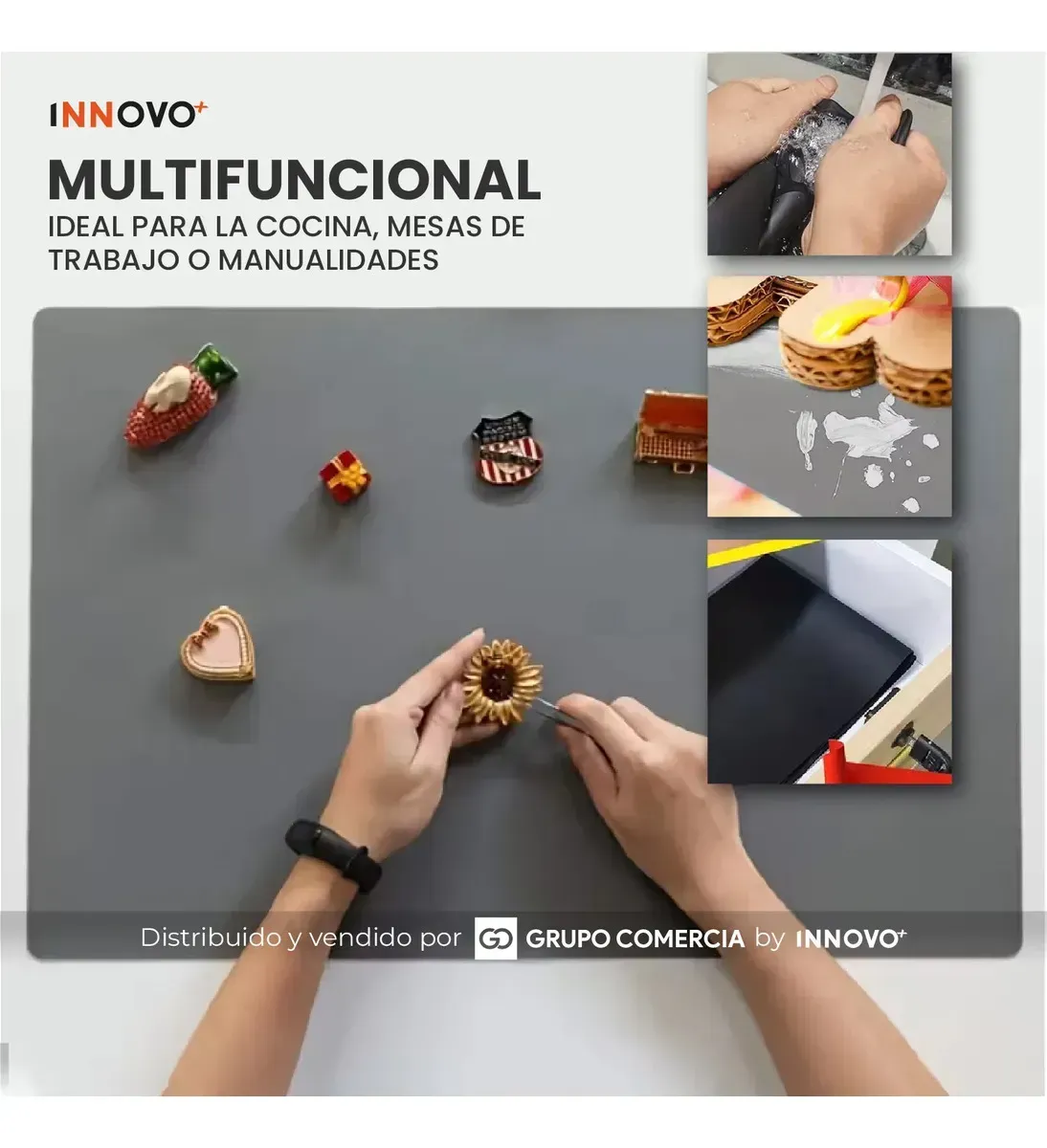 Tapete Absorbente Cocina Multifuncional Secaplatos Premium Gris Gris img #8