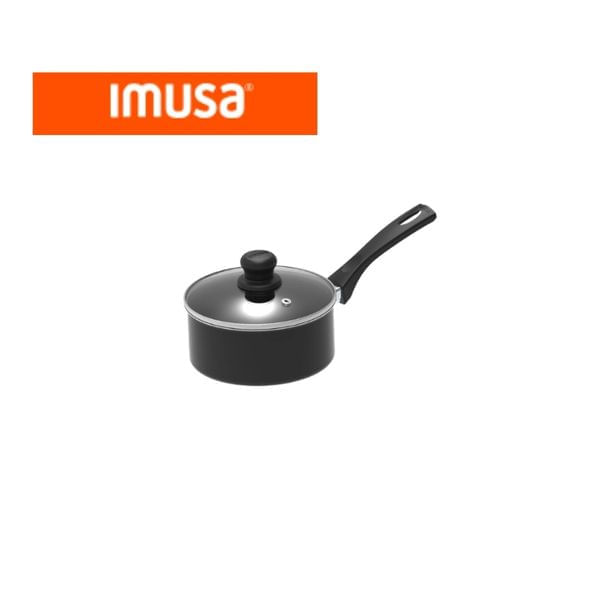 Cacerola Antiadherente IMUSA 18cm con Tapa de Vidrio Mango Ergonómico img #1