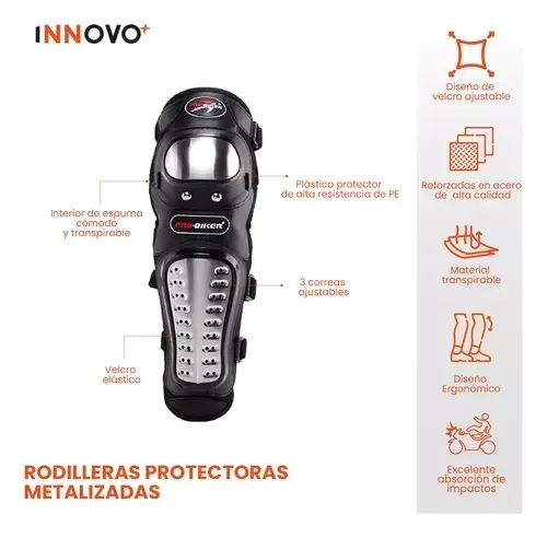 Rodillera Protección Motociclistas Metalica Alta Seguridad img #2