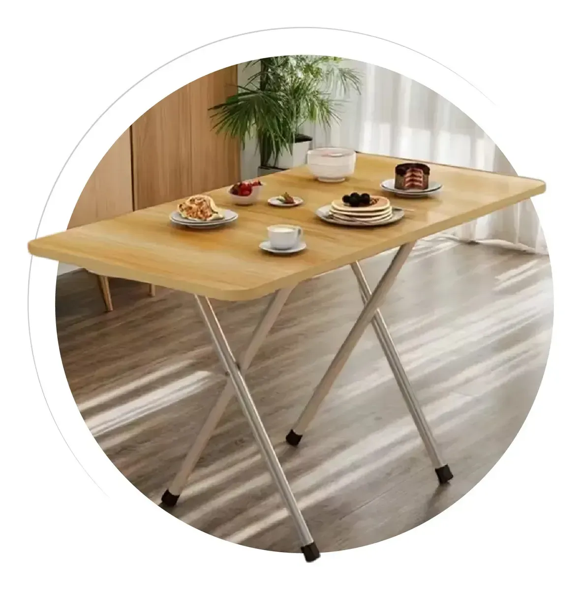Mesa Plegable Multifuncional Escritorio Portátil De Madera 60x40cm Café Café img #6