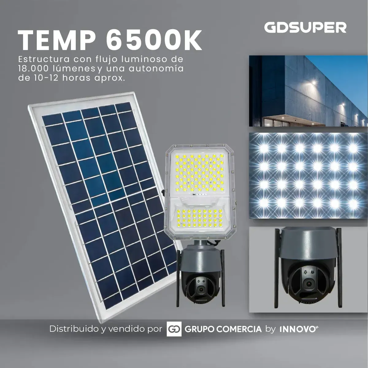 Cámara Vigilancia Wifi 1440p Robotica Exterior Reflector Solar Led 18000lm img #4
