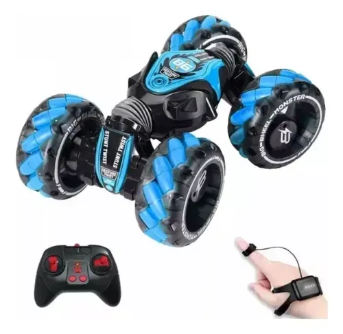 Carro Control Remoto 4x4 Sensor Manilla Juguete 2 Controles Azul img #1