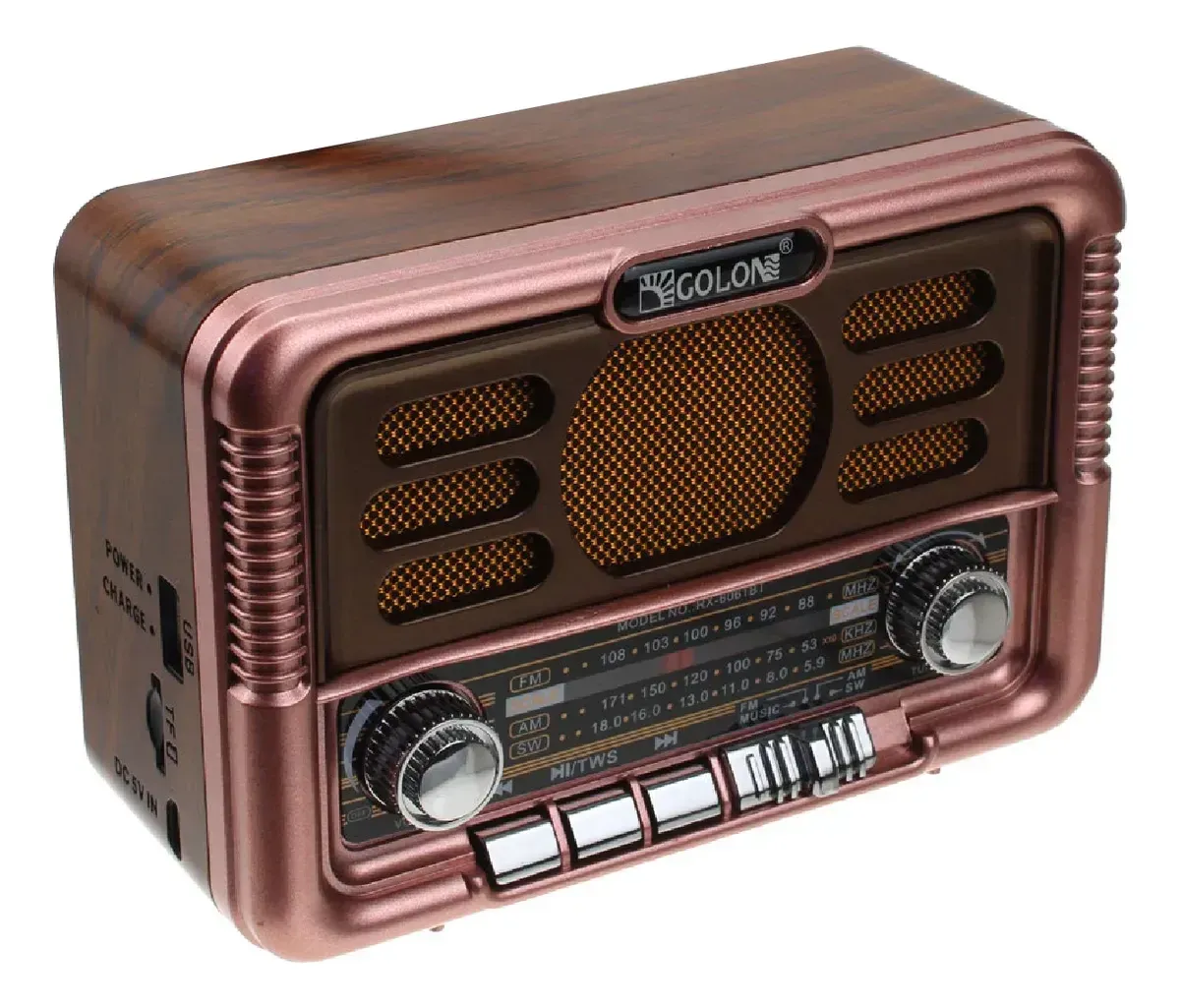 Radio Clasico Am Fm Bluetooth Con Panel Solar Tws img #1