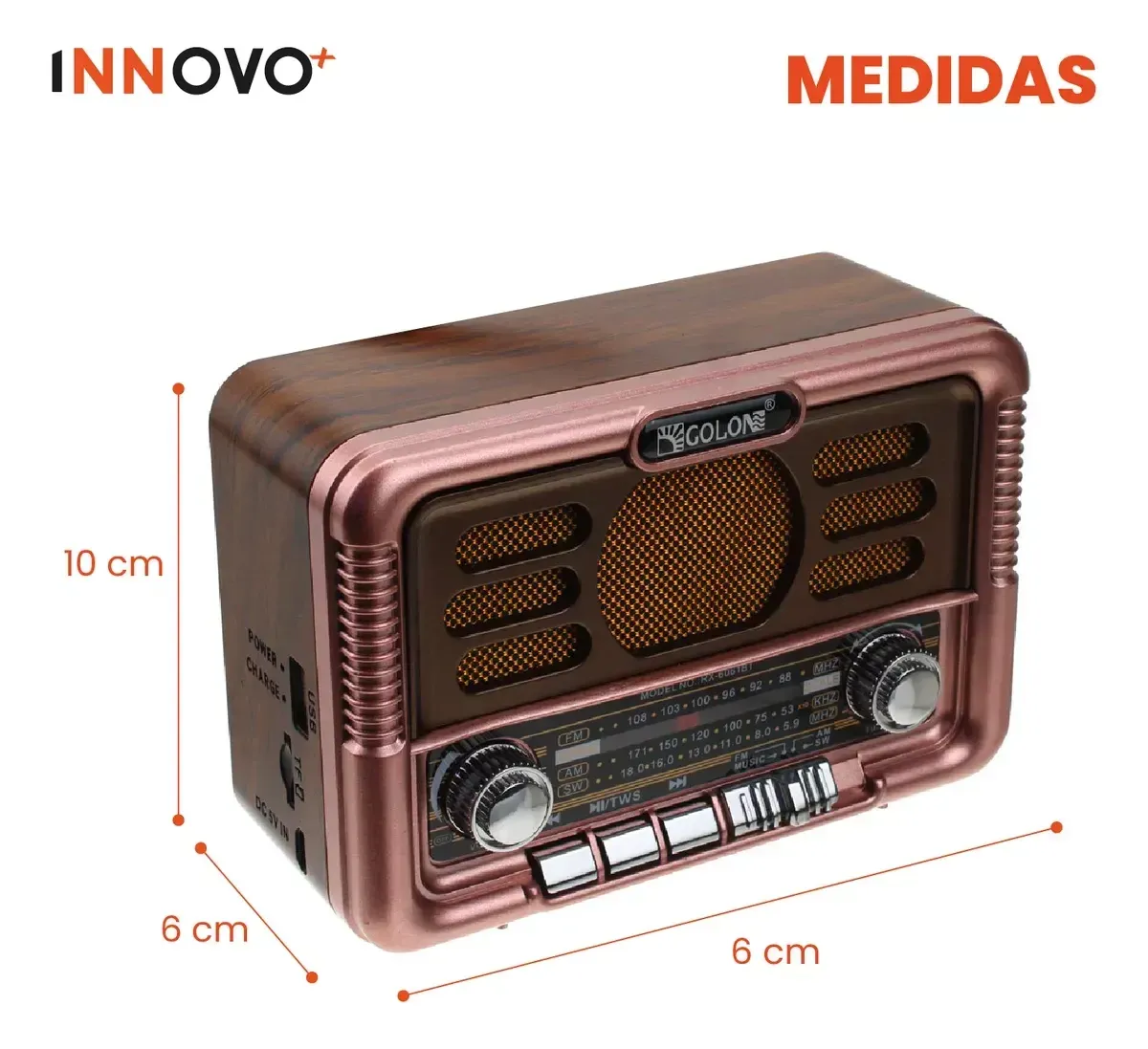 Radio Clasico Am Fm Bluetooth Con Panel Solar Tws img #3