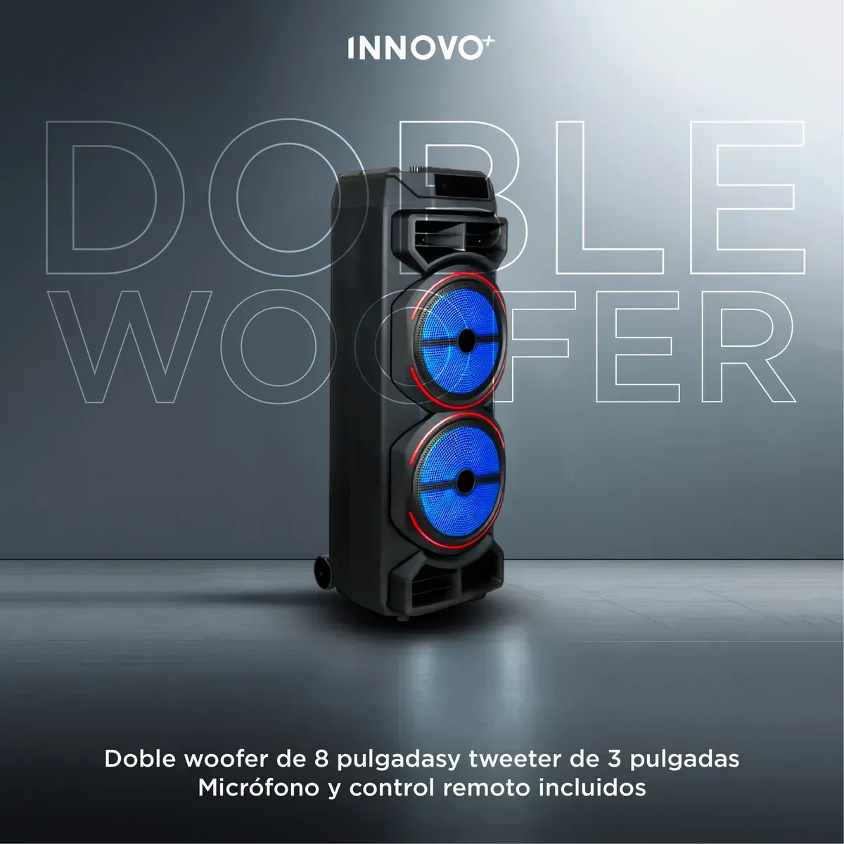 Parlante Bluetooth Potente Doble 8 Pulgadas Con Micrófono Gedi-g 2885 Rgb img #2