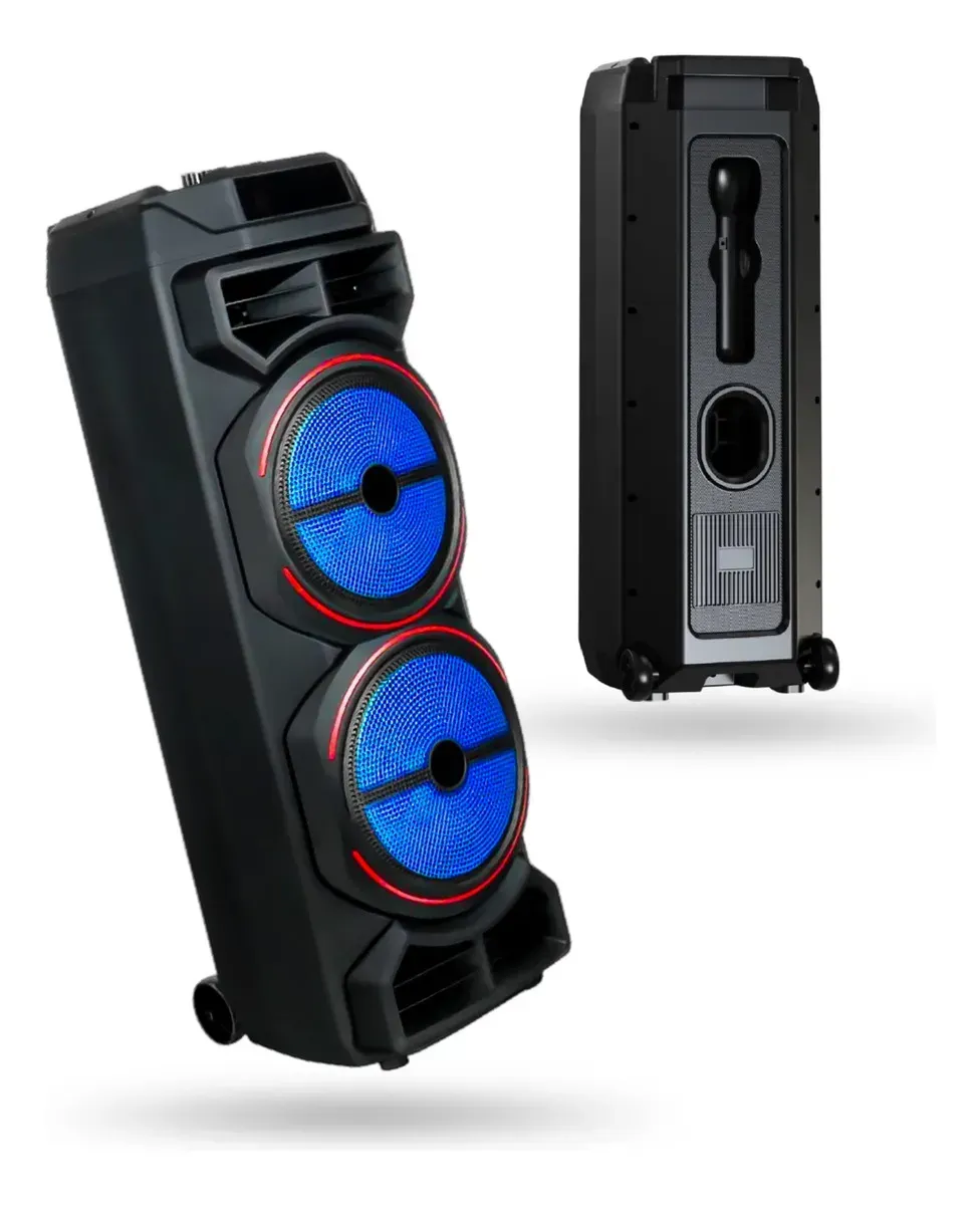 Parlante Bluetooth Potente Doble 8 Pulgadas Con Micrófono Gedi-g 2885 Rgb img #1
