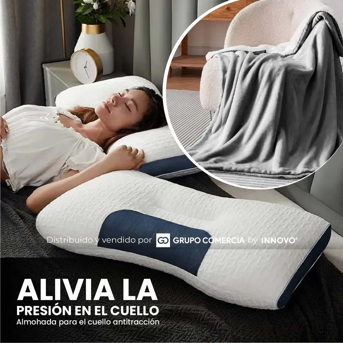 Cobija Térmica Premium Gris Doble Faz Con 2 Almohadas Confort img #5