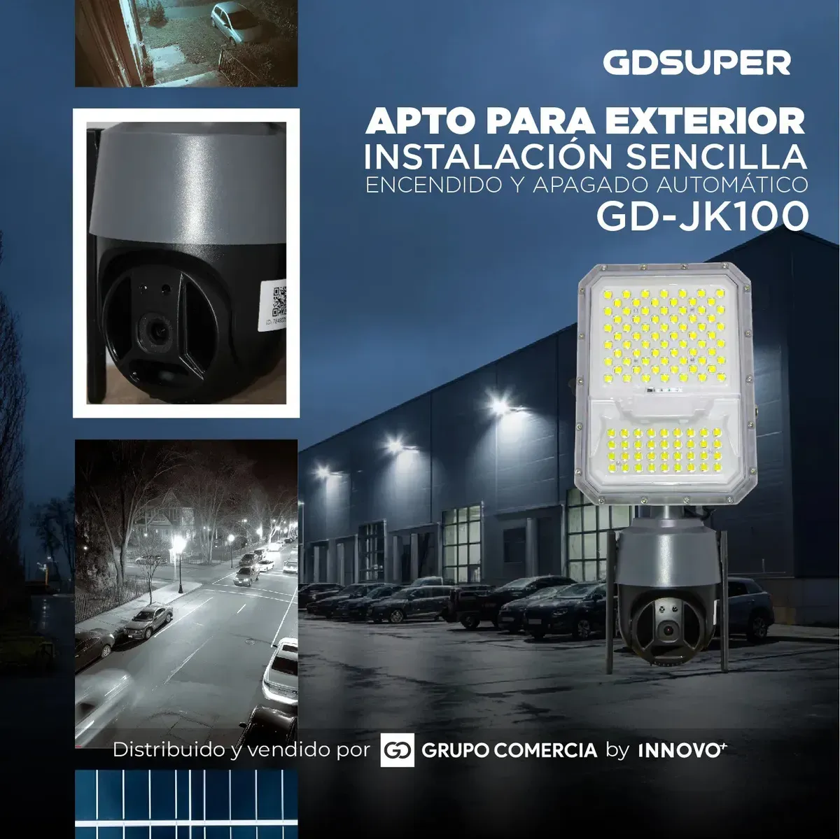 Cámara De Vigilancia Exterior Solar 360° Foco Led Alta Potencia Sensor Pro Jk 100 img #2