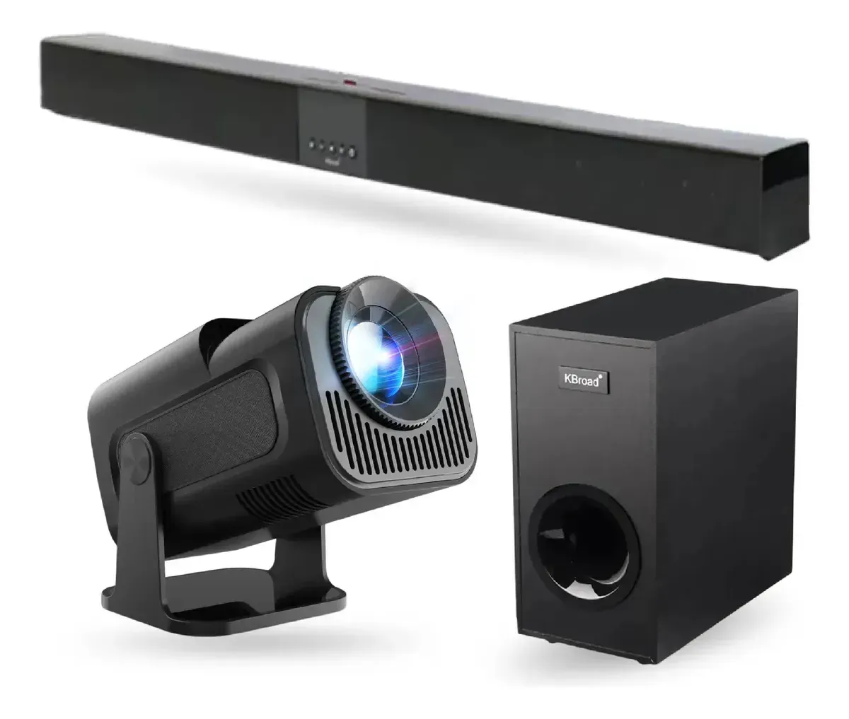 Proyector Android Con Apps 4k Con Sistema De Audio Kbroad Subwoofer Negro 110v img #1