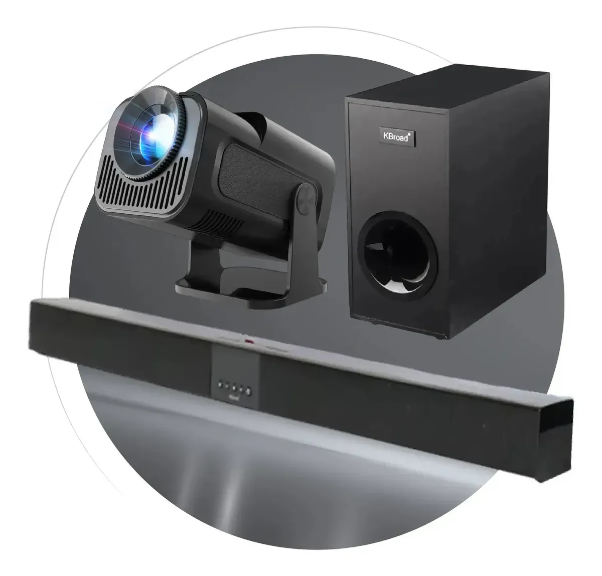 Proyector Android Con Apps 4k Con Sistema De Audio Kbroad Subwoofer Negro 110v img #6