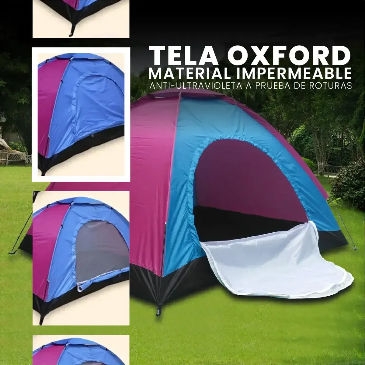 Carpa Camping Premium 5 Personas Impermeable Protección Uv Mosquitero img #5