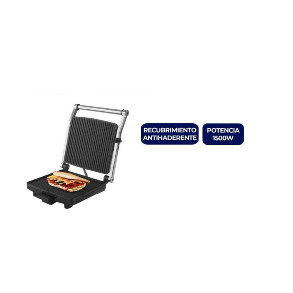 Asador Eléctrico Kalley 1500W Grill Sandwichera Parrilla Antiadherente img #2