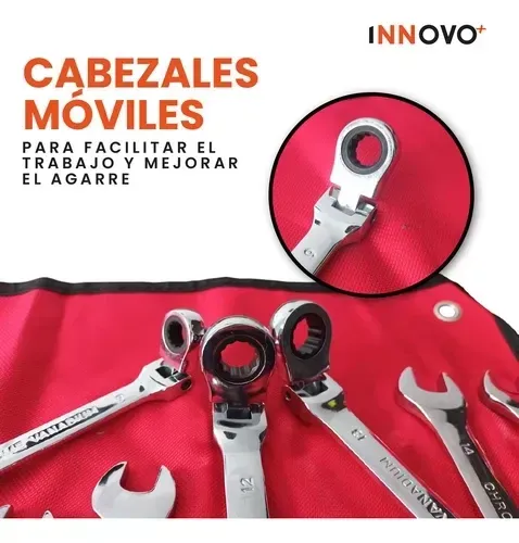 Juego Set Llaves Mixtas Chrome Vanadium 8 Pz Rache Estuche img #2