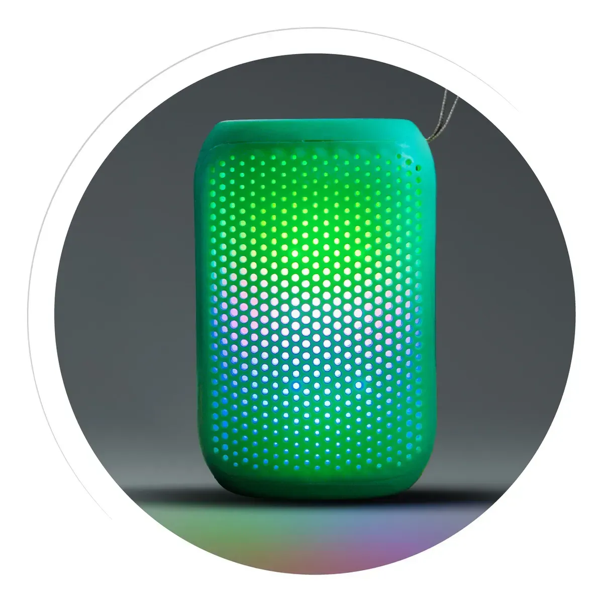 Mini Parlante Bluetooth Kts-1997 Luces Led Potente Portátil Verde img #4