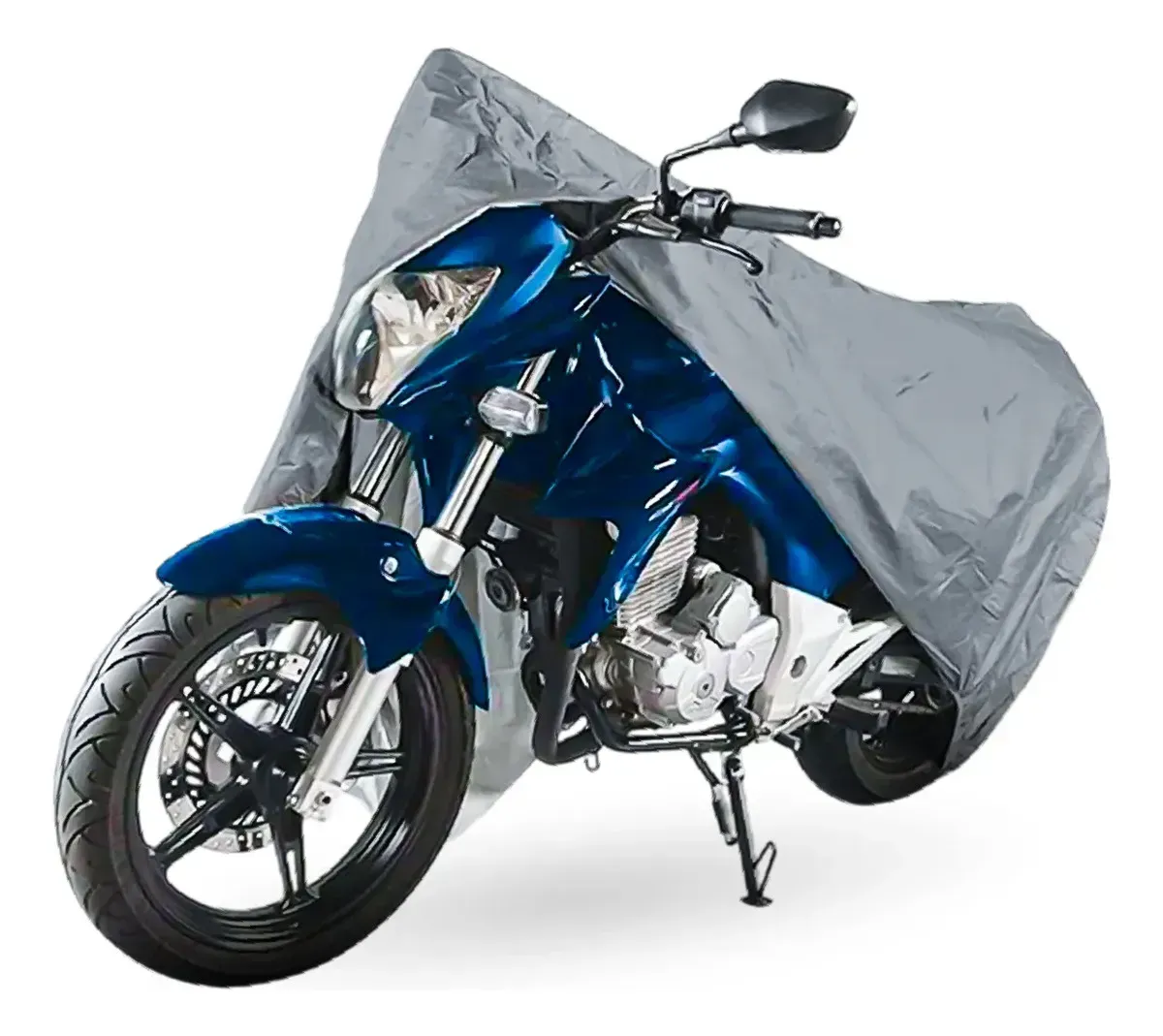 Funda Para Moto 100% Impermeable Interior Acolchado Protección Uv Y Anti-rayones Gris Gris img #4