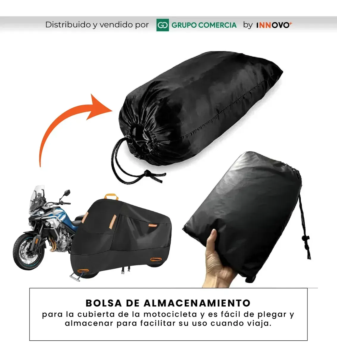 Pijama Para Motos Grandes Turismo Estuche Impermeable Moto Premium Filtro Uv Negro img #4