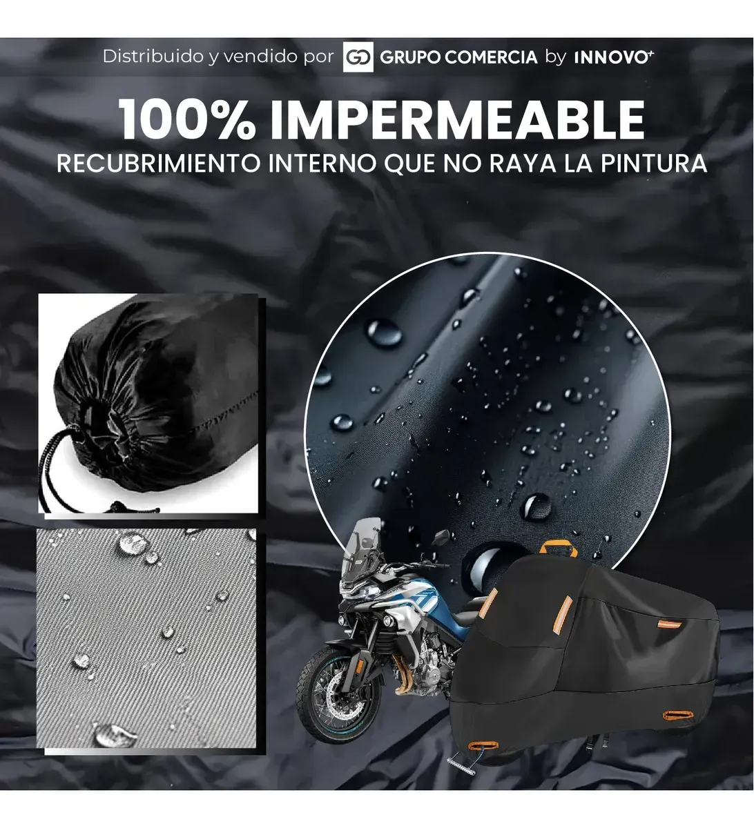 Pijama Para Motos Grandes Turismo Estuche Impermeable Moto Premium Filtro Uv Negro img #6