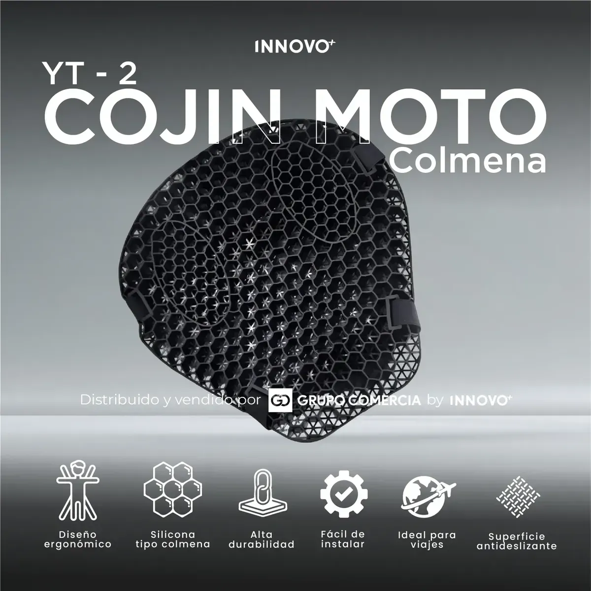 Cojín Para Motociclistas Moto Silicona Antifatiga Turismo Negro img #4