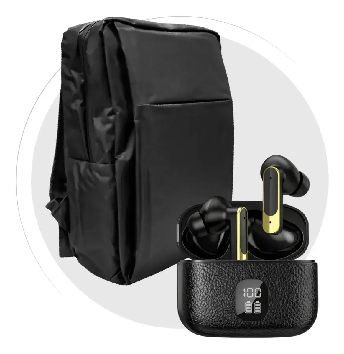 Morral Bolso Negro Compartimiento Laptop Con Audífonos Bluetooth Oxford img #6